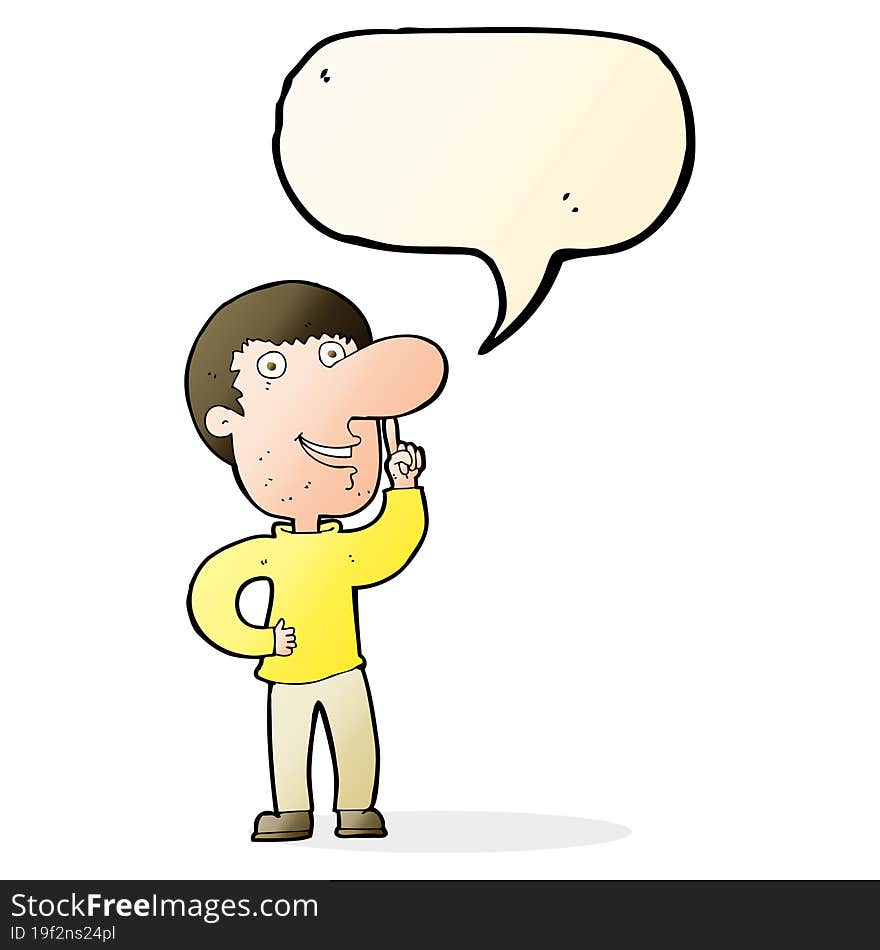 cartoon man with idea with speech bubble