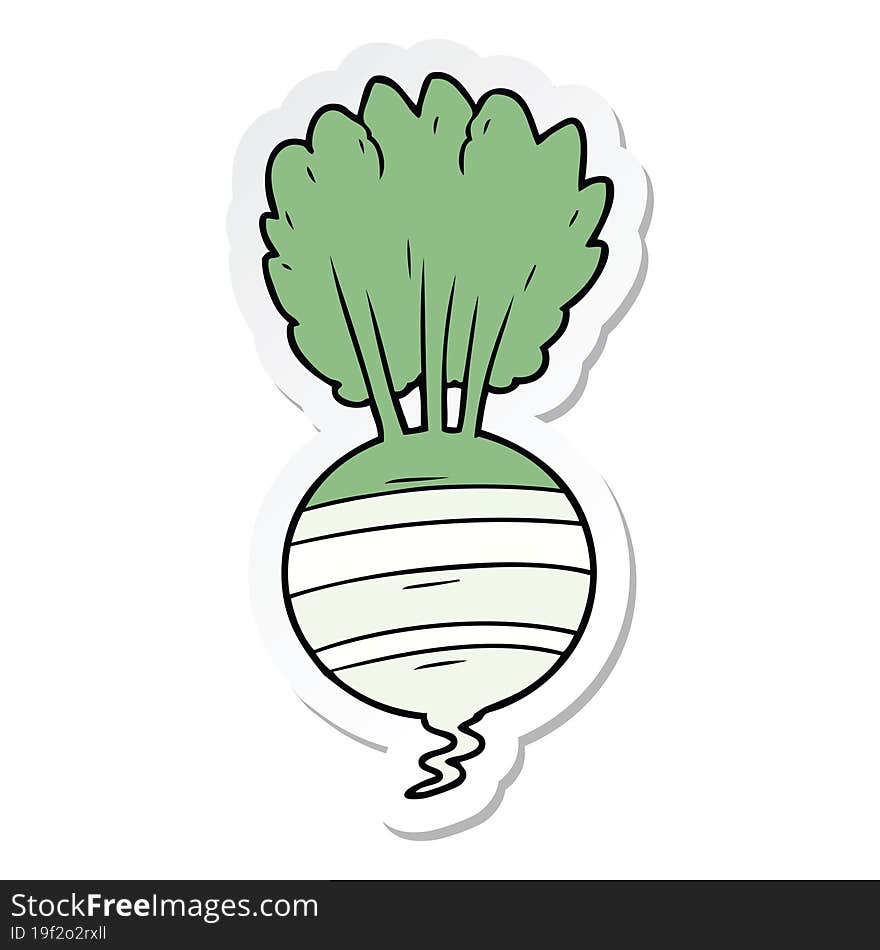 sticker of a cartoon root vegetable