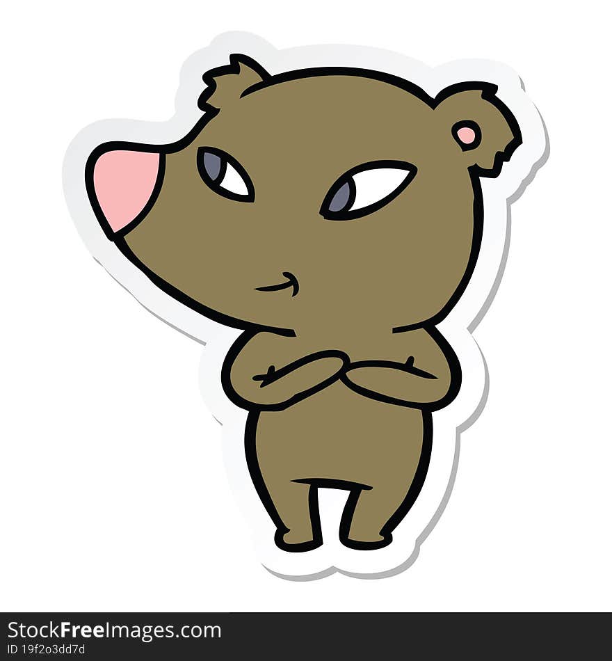 sticker of a cute cartoon bear