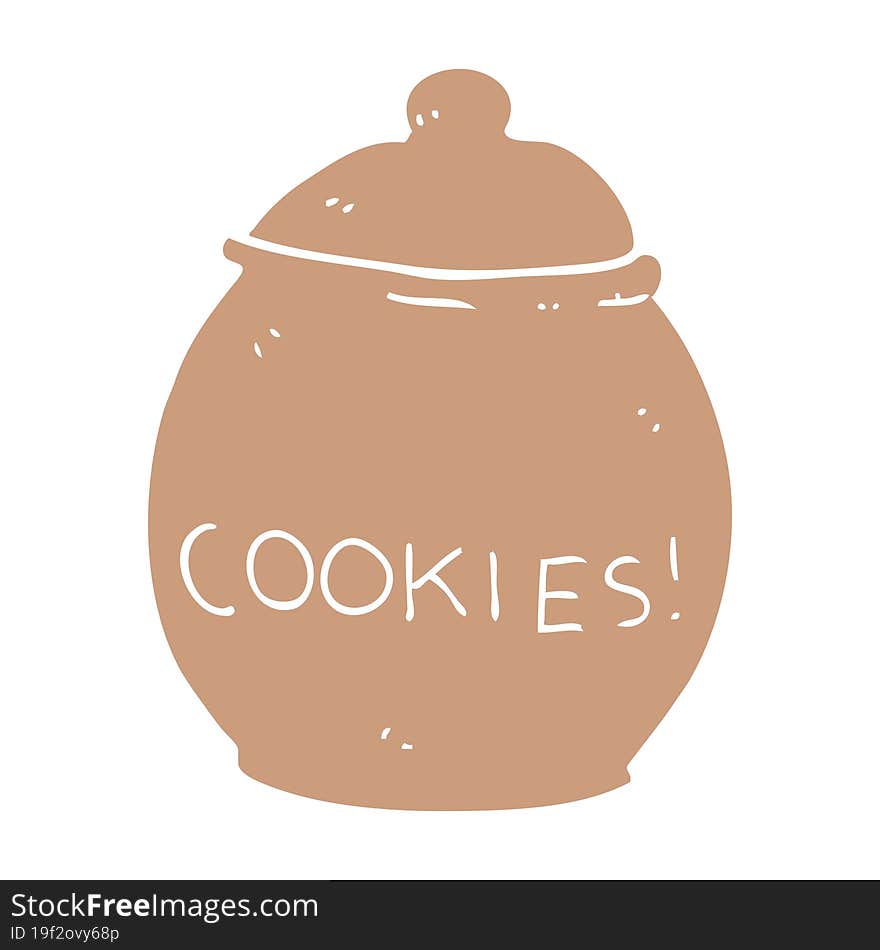 Flat Color Style Cartoon Cookie Jar