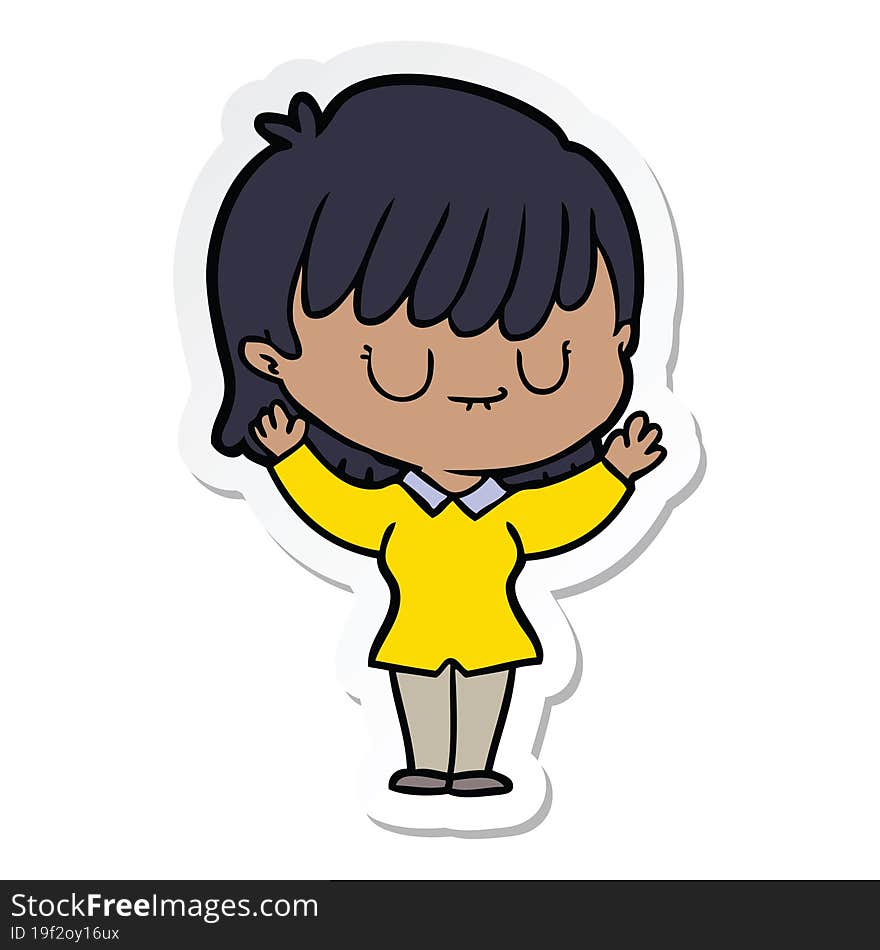 sticker of a cartoon woman