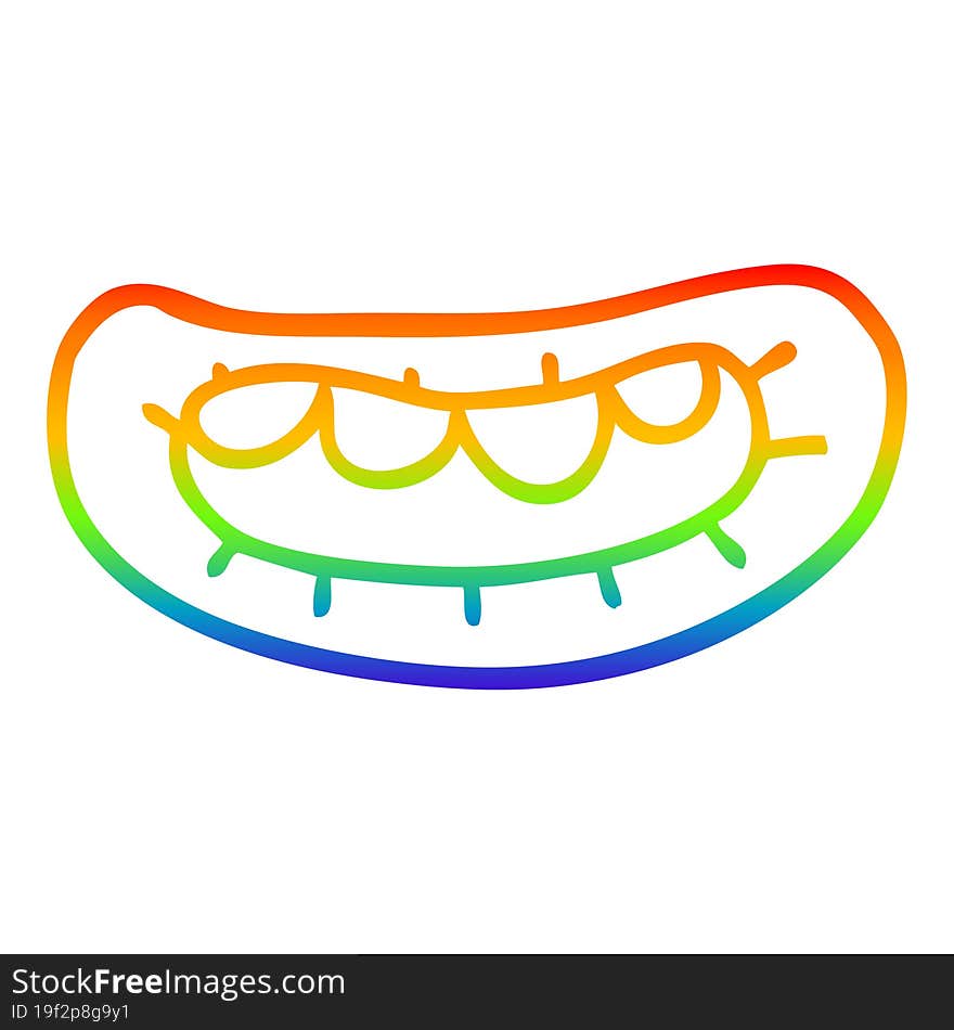 rainbow gradient line drawing cartoon mouth