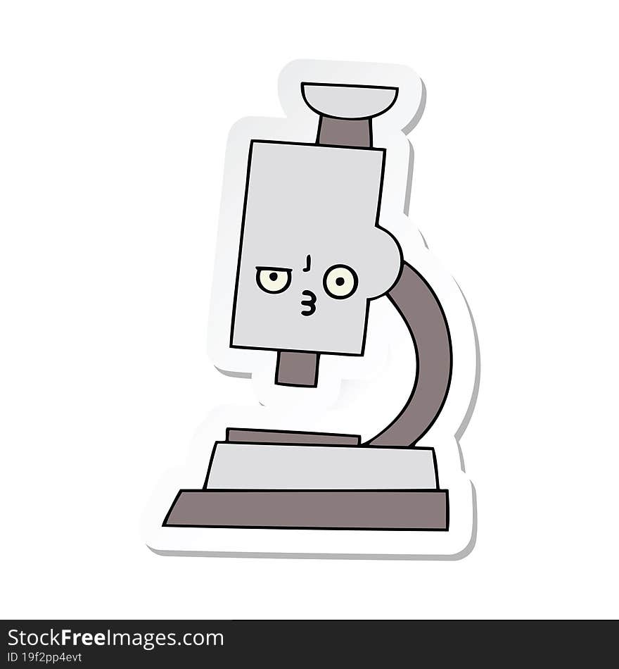 sticker of a cute cartoon microscope