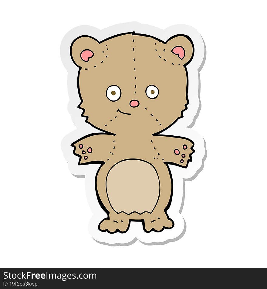 Sticker Of A Cartoon Teddy Bear