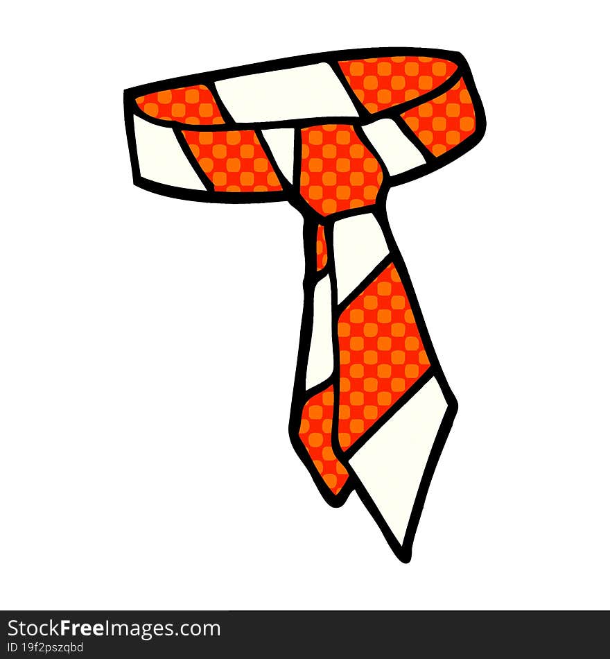 Cartoon Doodle Striped Tie