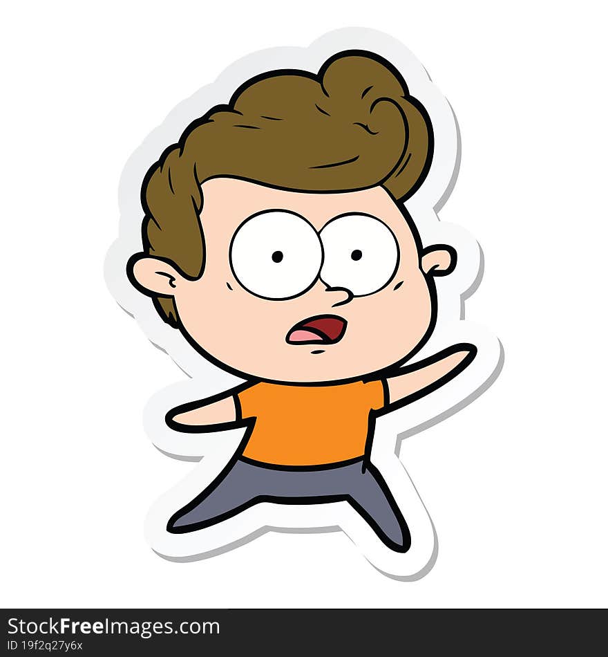 sticker of a cartoon staring man