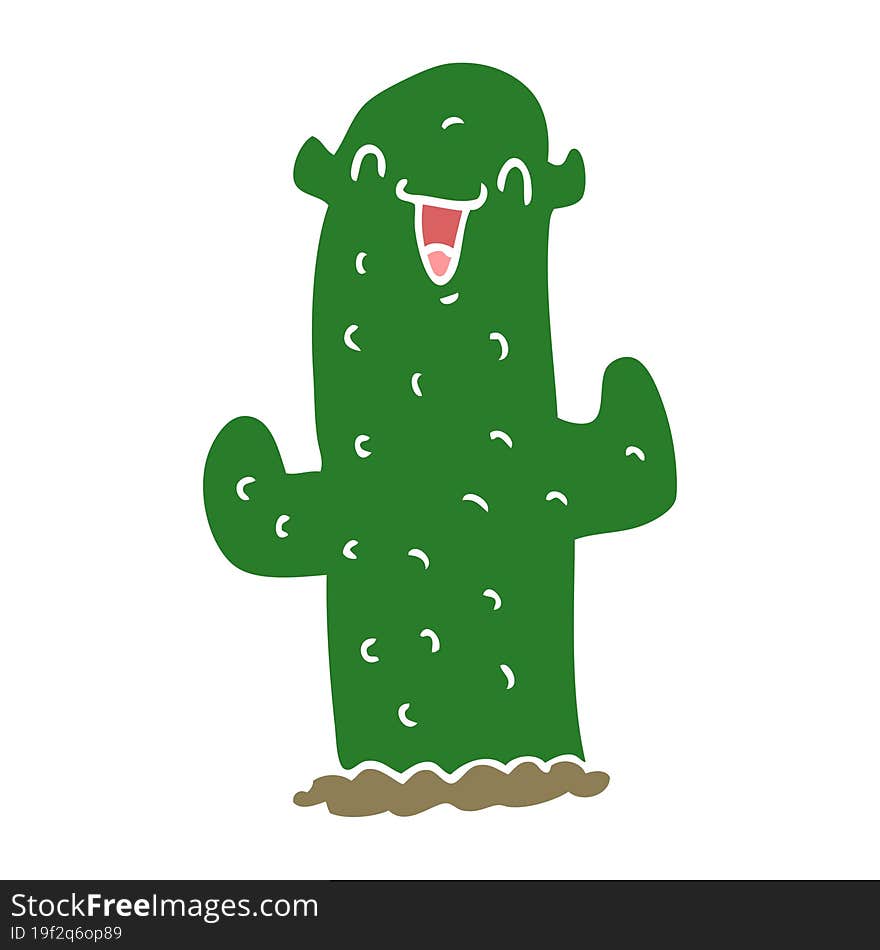 flat color style cartoon cactus