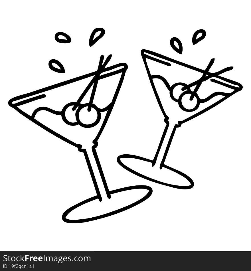 Martini Glasses Clinking