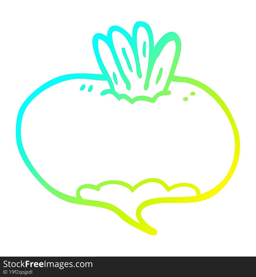 Cold Gradient Line Drawing Cartoon Turnip