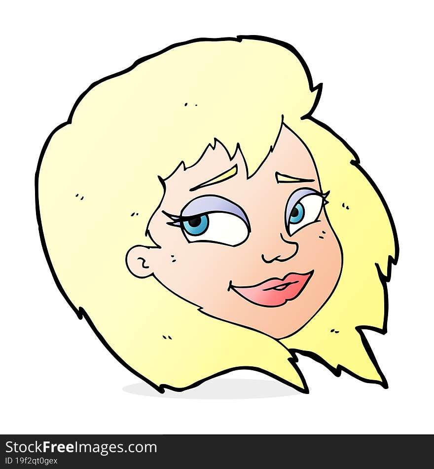 Cartoon Happy Female Face