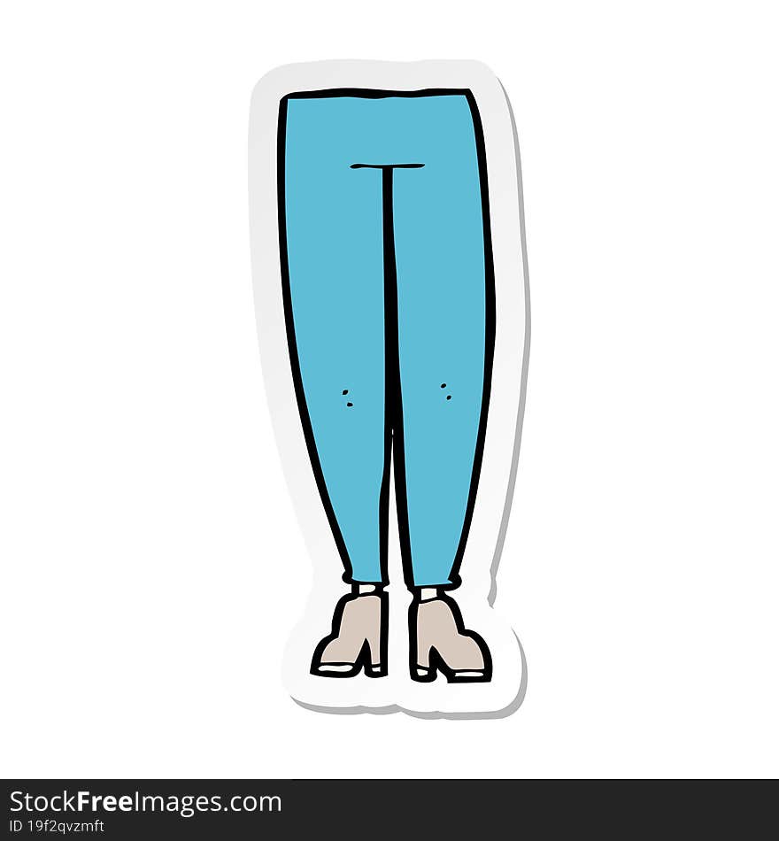 sticker of a cartoon female legs