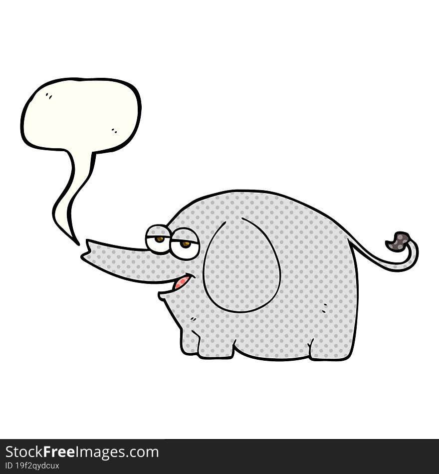 comic book speech bubble cartoon elephant squirting water