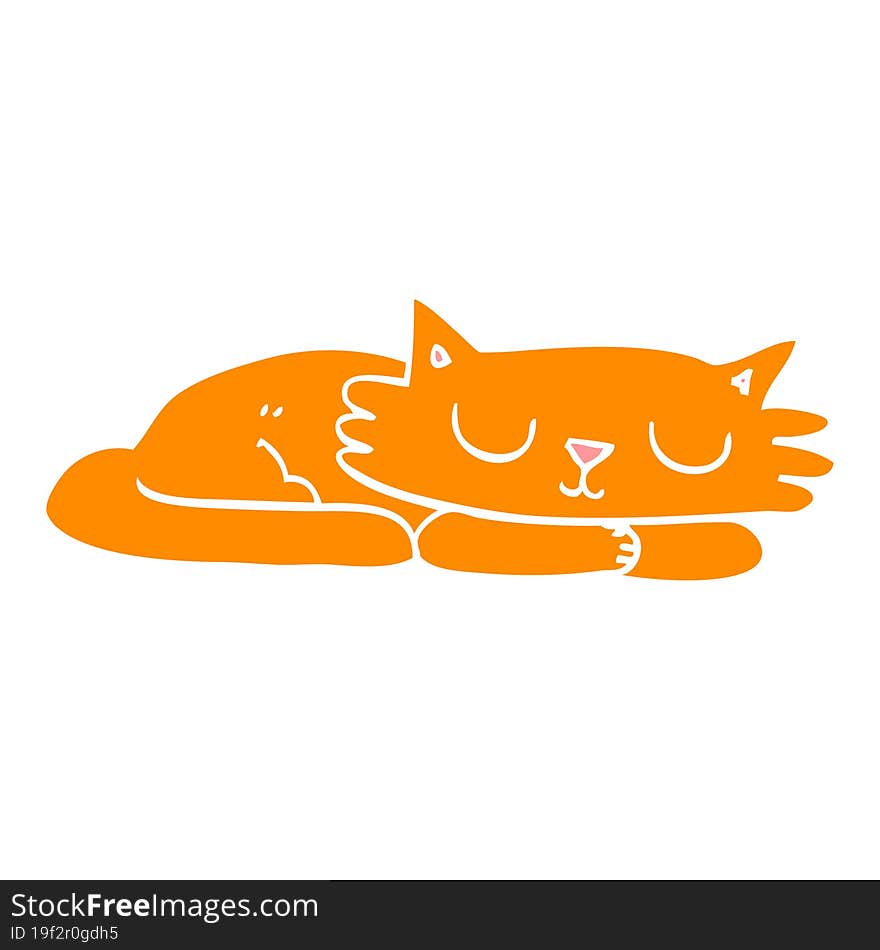 cartoon doodle sleeping cat