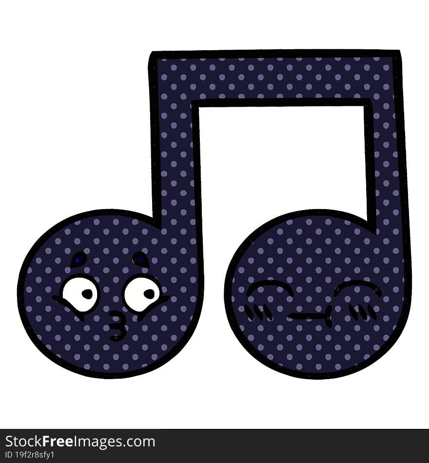 comic book style cartoon musical note