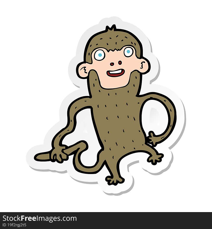 sticker of a cartoon monkey