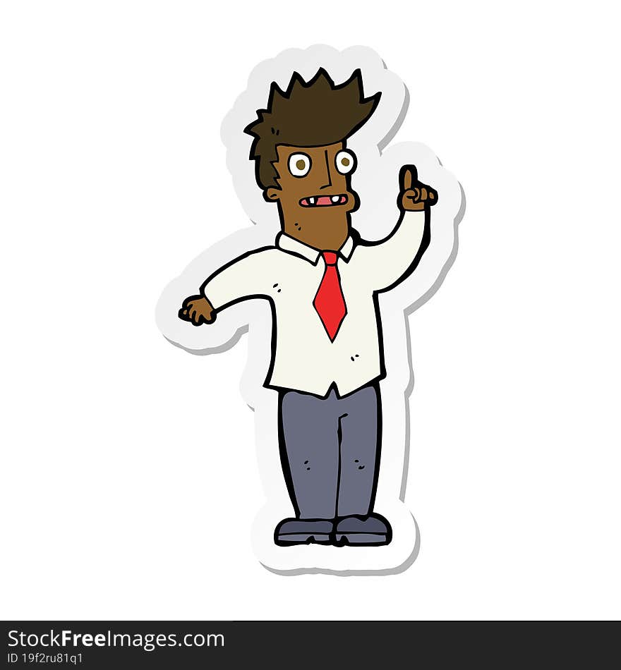 sticker of a cartoon man with idea