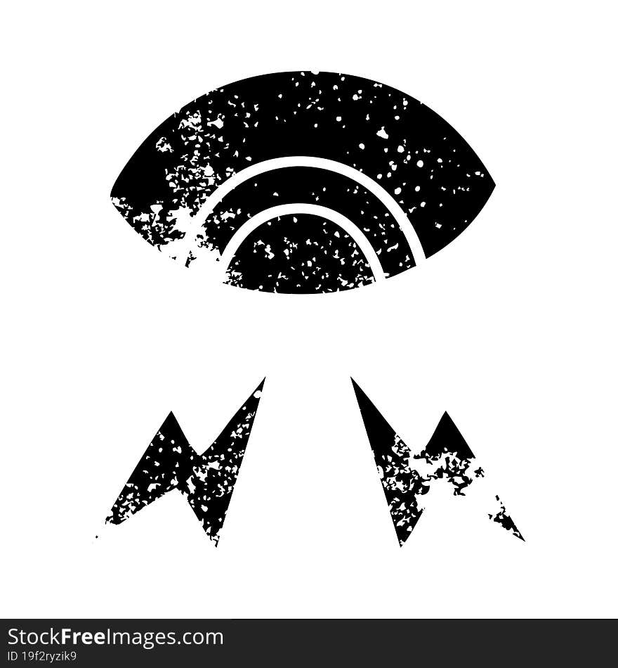 distressed symbol of a mystic eye. distressed symbol of a mystic eye