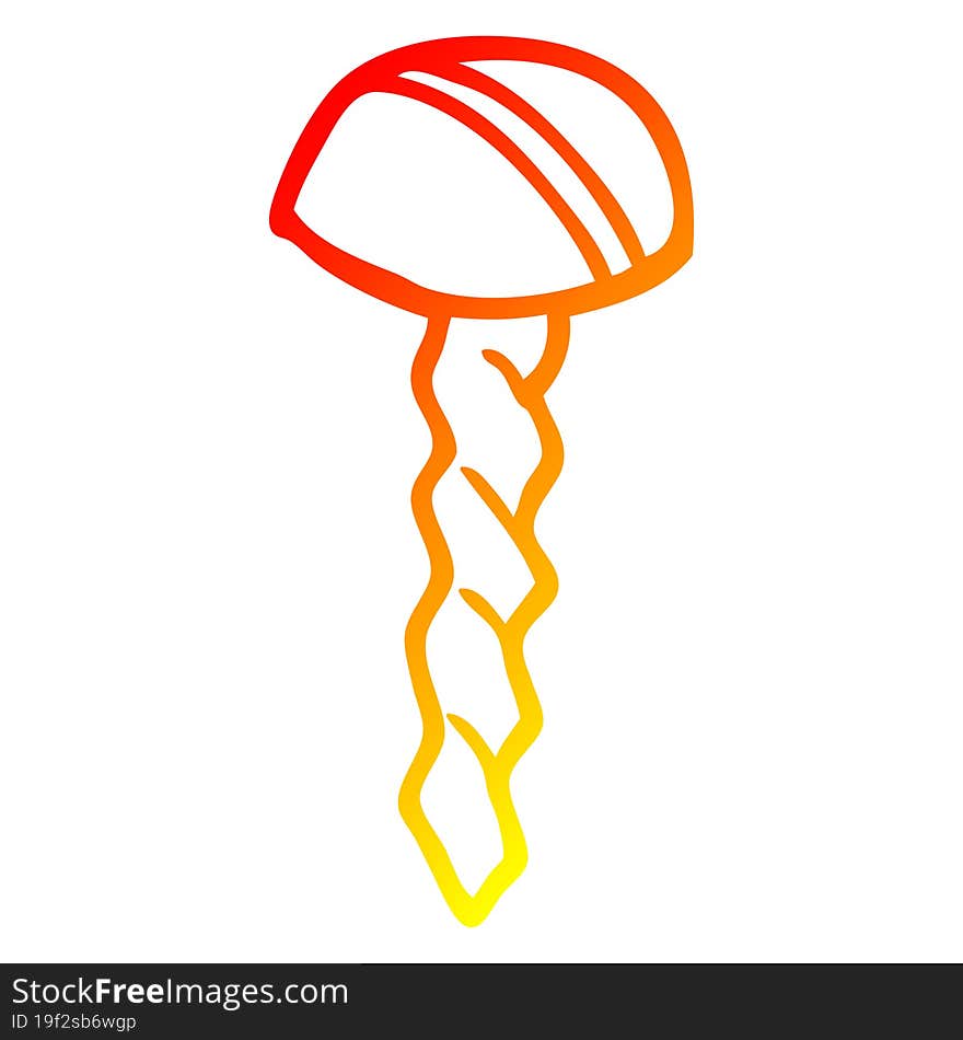 warm gradient line drawing cartoon old brass screw