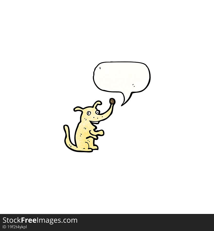 cartoon little dog with speech bubble