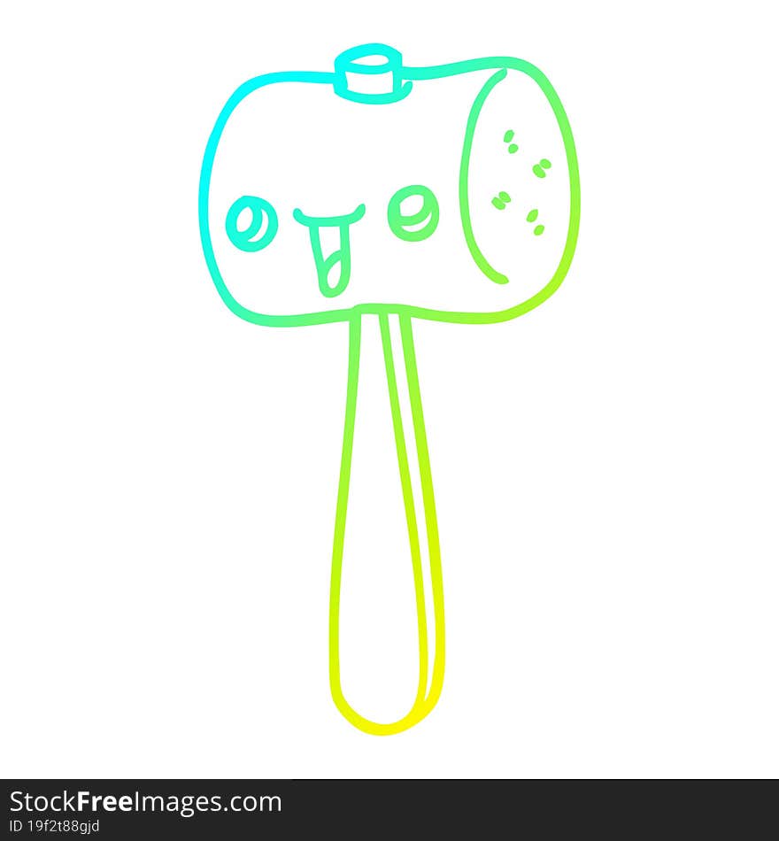 Cold Gradient Line Drawing Cartoon Mallet