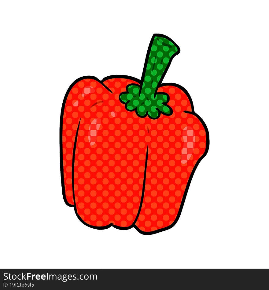 cartoon fresh organic pepper. cartoon fresh organic pepper