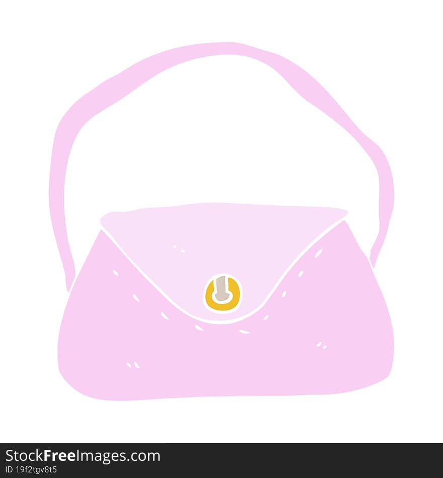 flat color illustration of a cartoon purse