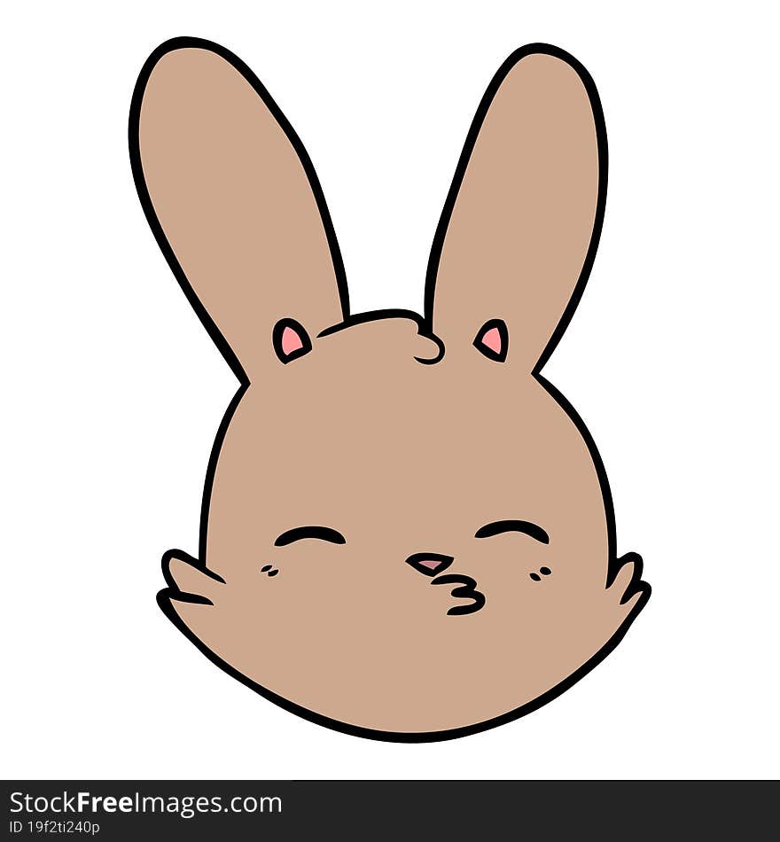 cartoon bunny face considering. cartoon bunny face considering