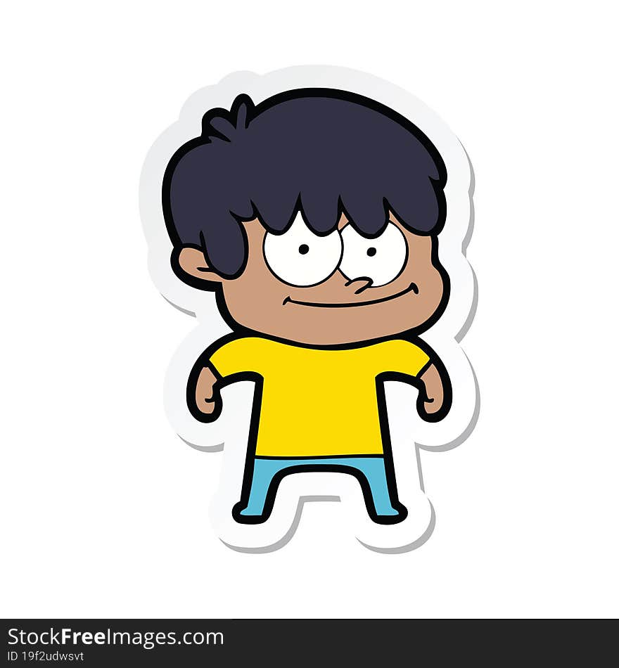 sticker of a happy cartoon man