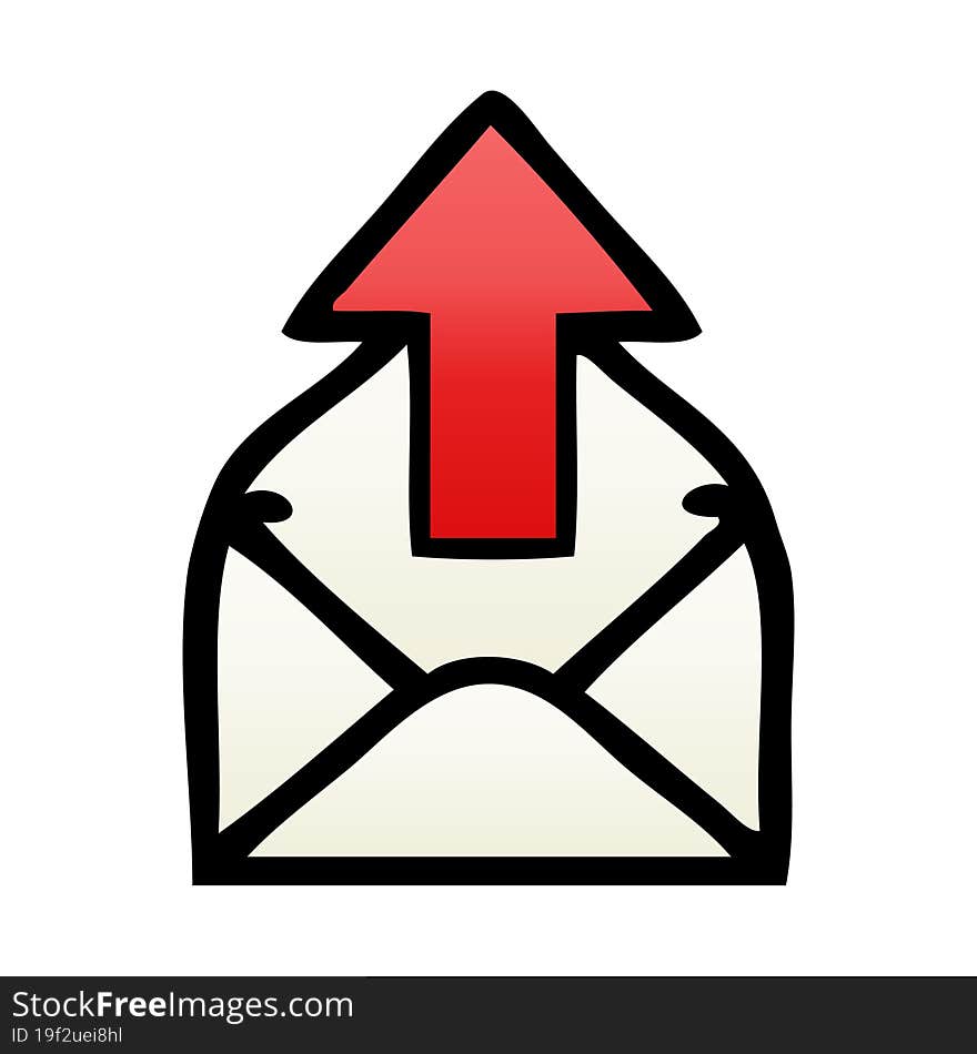 gradient shaded cartoon of a email sign