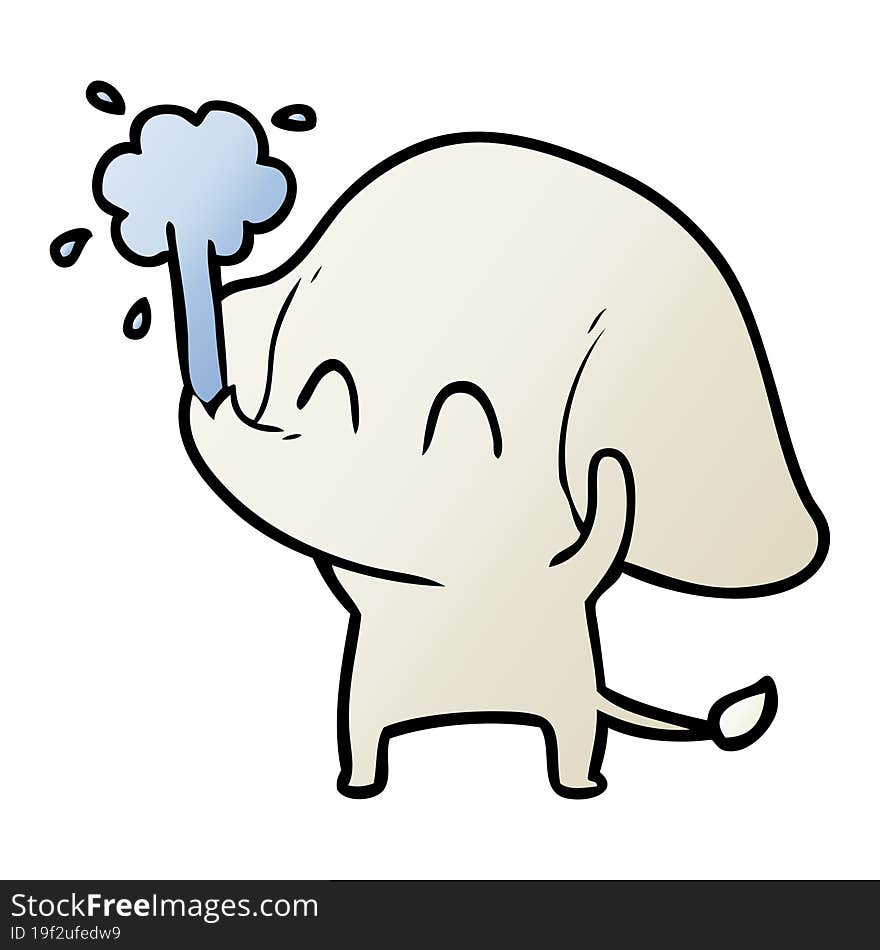 cute cartoon elephant spouting water. cute cartoon elephant spouting water