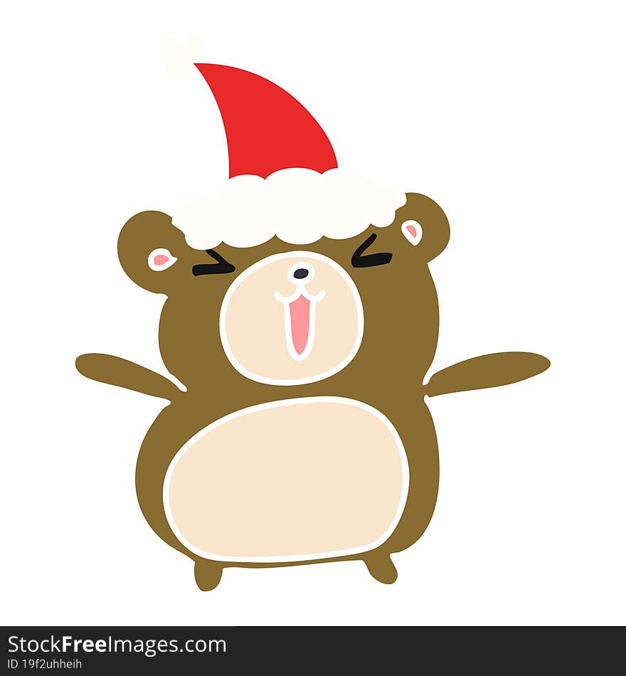 christmas cartoon of kawaii bear