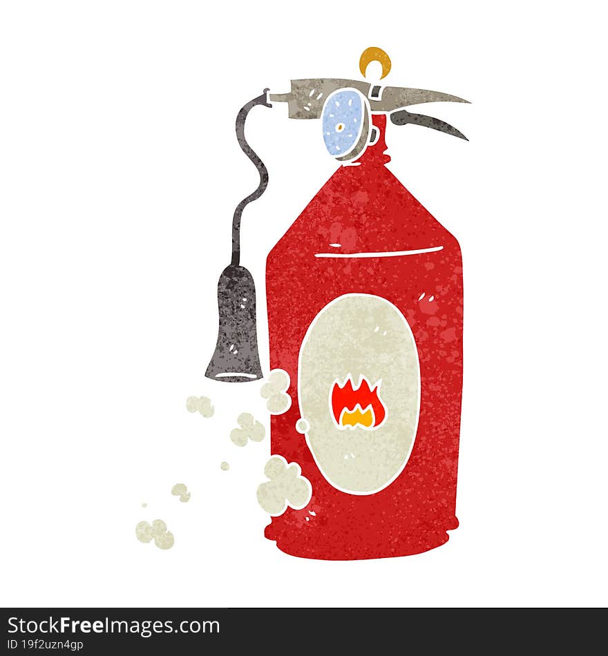 retro cartoon fire extinguisher