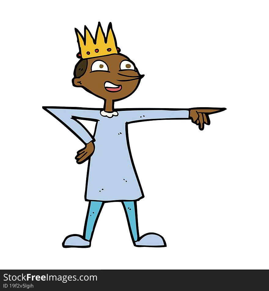 Cartoon Pointing Prince