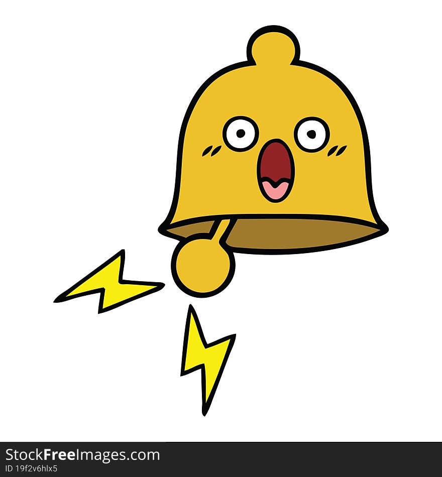 cute cartoon of a ringing bell. cute cartoon of a ringing bell