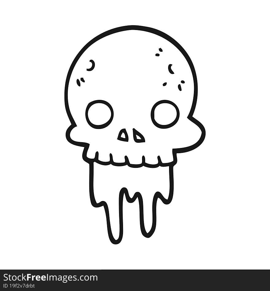 Cartoon Spooky Halloween Skull