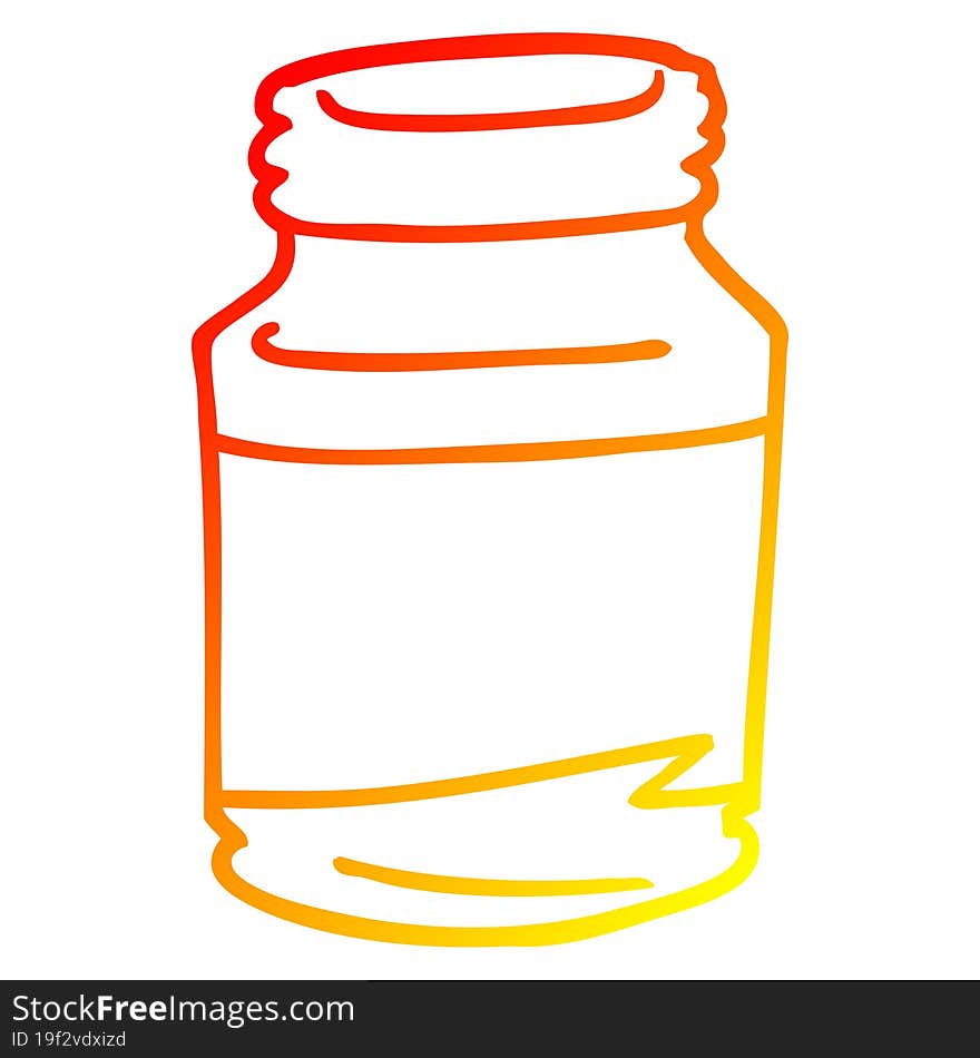 warm gradient line drawing of a cartoon pill jar