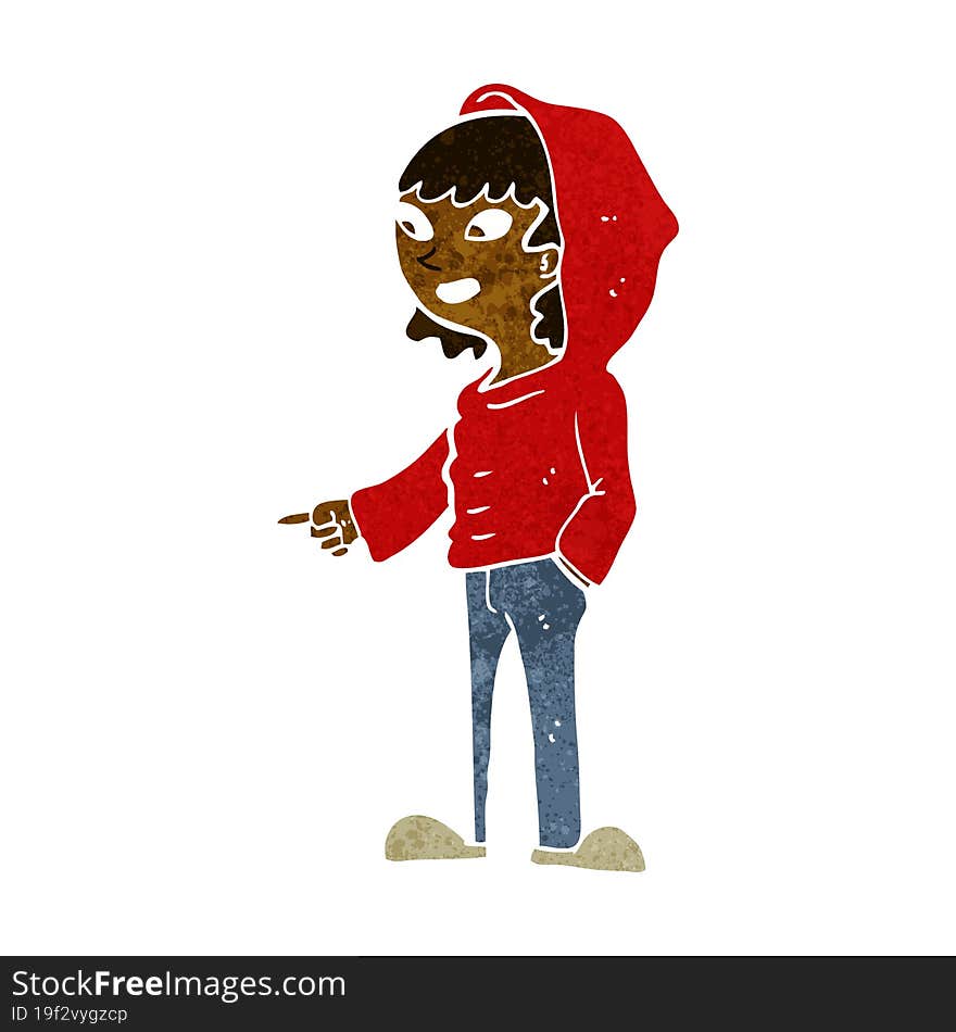 cartoon pointing teenager