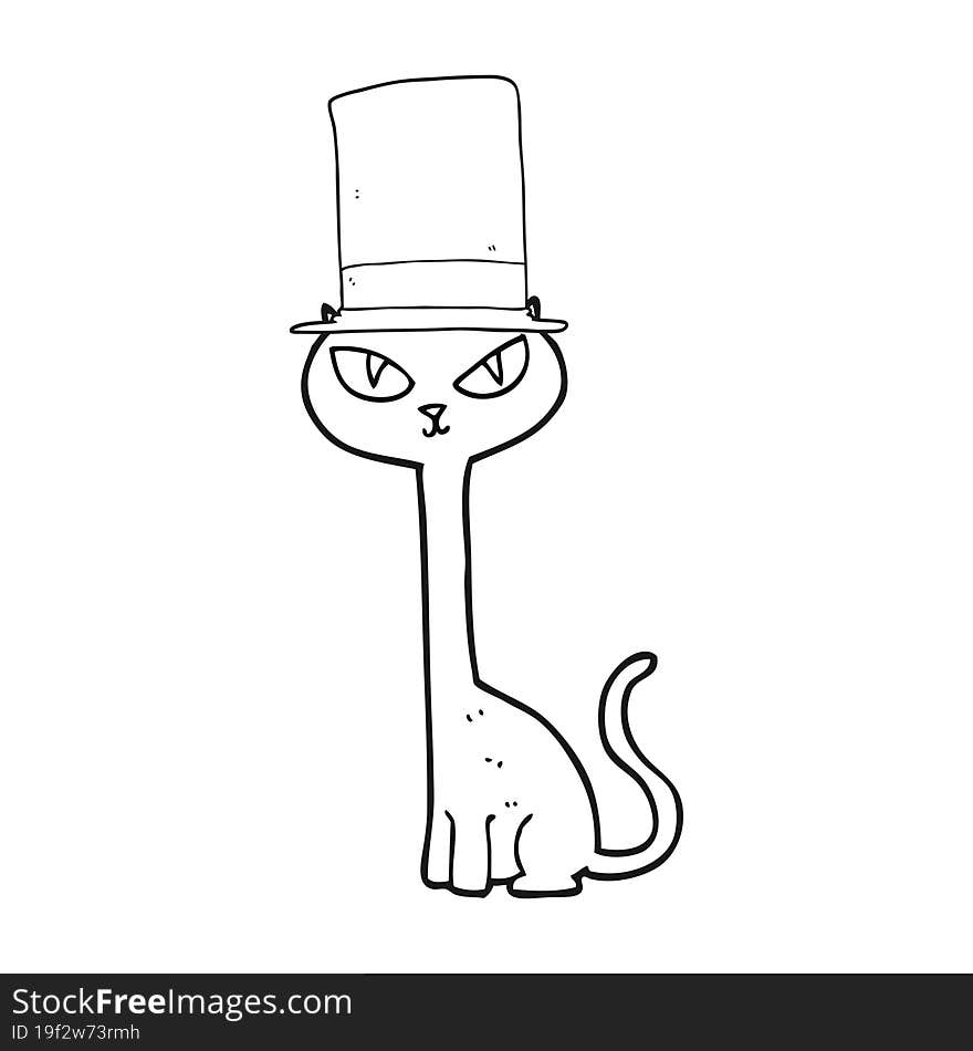 black and white cartoon posh cat