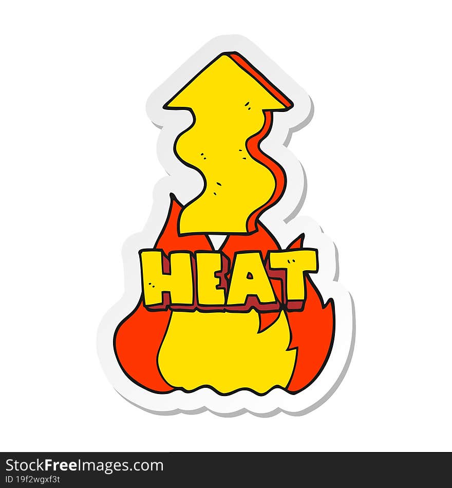 sticker of a cartoon heat rising