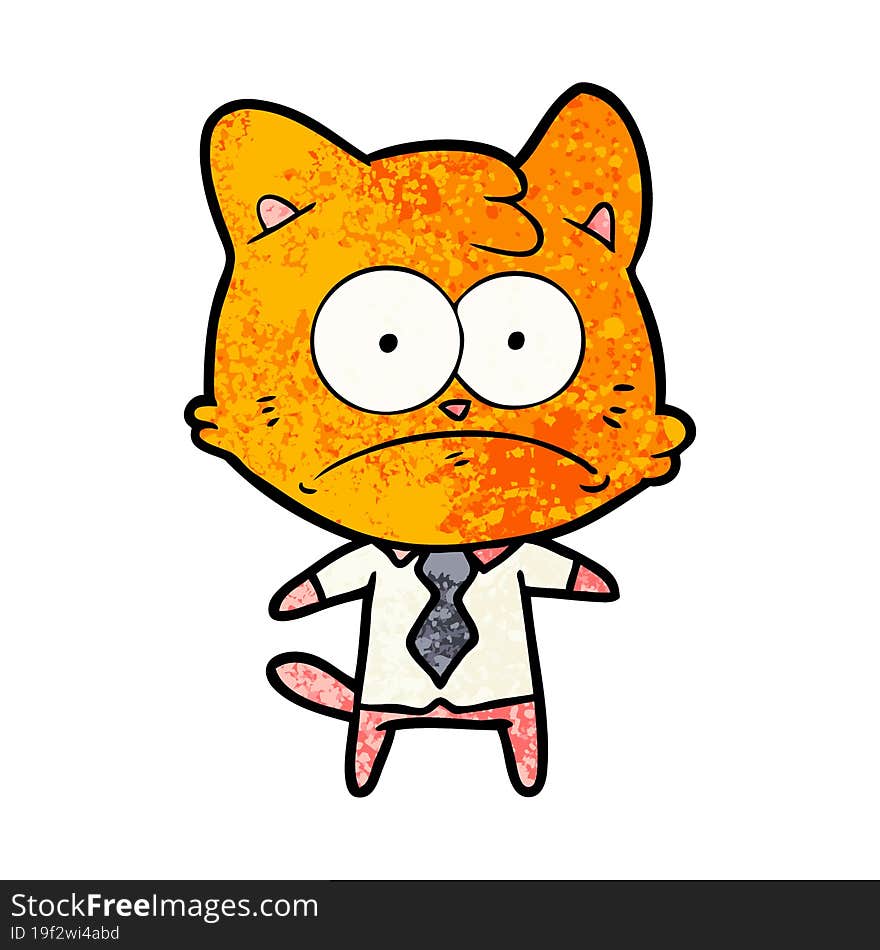 cartoon nervous business cat. cartoon nervous business cat