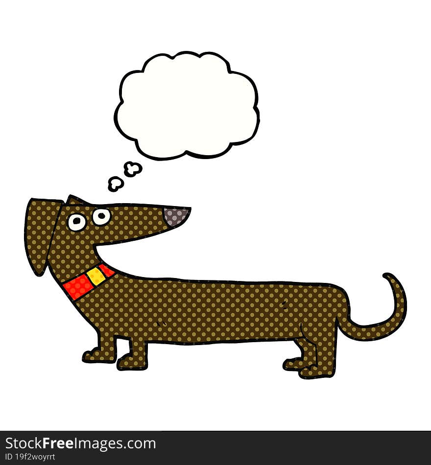 Thought Bubble Cartoon Sausage Dog