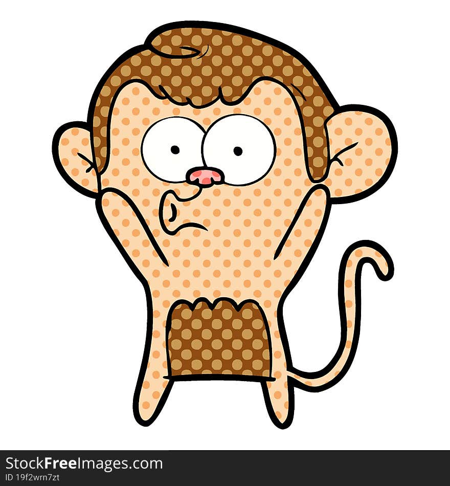 cartoon surprised monkey. cartoon surprised monkey