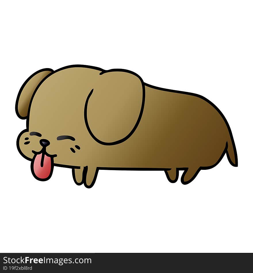 Gradient Cartoon Of Cute Kawaii Dog