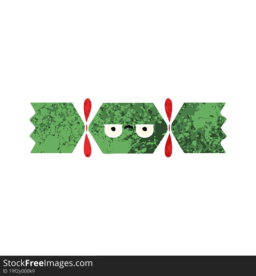 retro illustration style cartoon of a christmas cracker