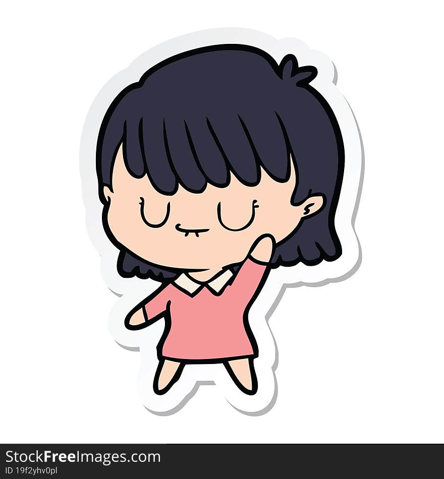 sticker of a cartoon woman