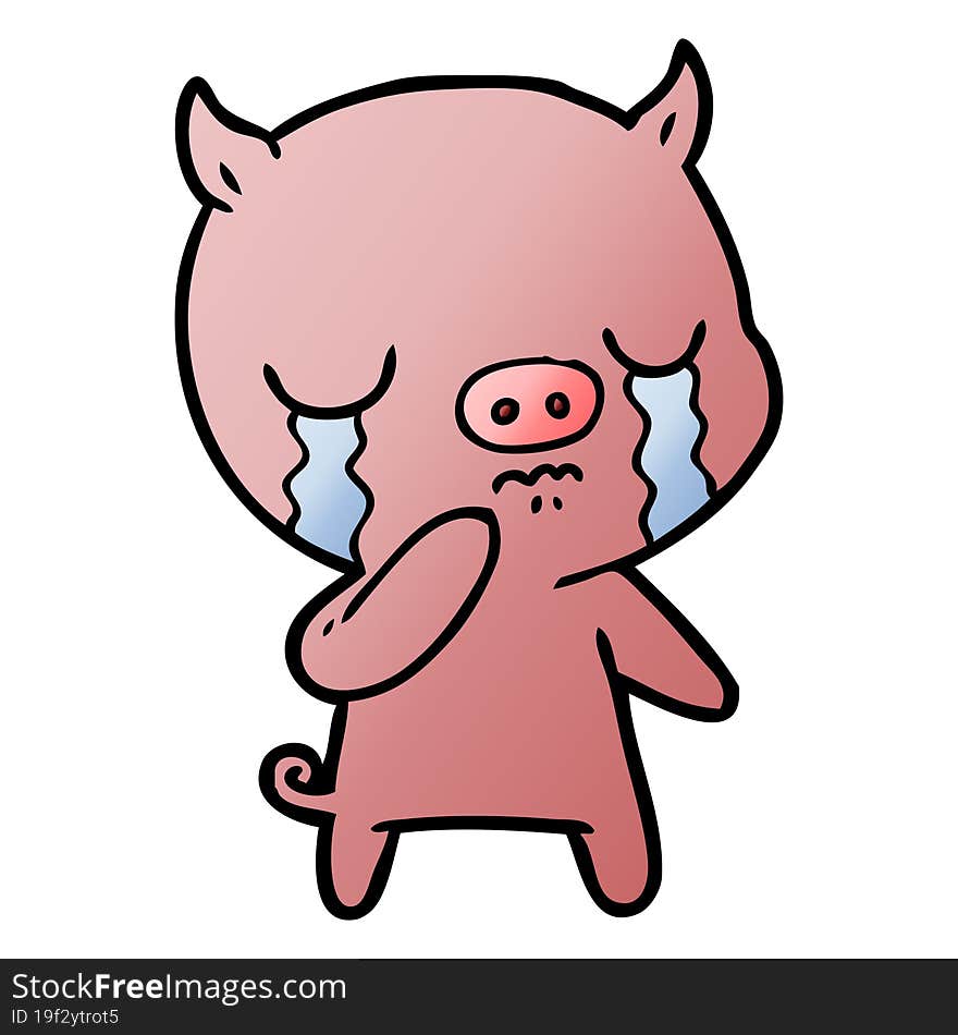 cartoon pig crying. cartoon pig crying