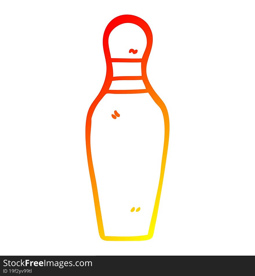 warm gradient line drawing cartoon bowling pin