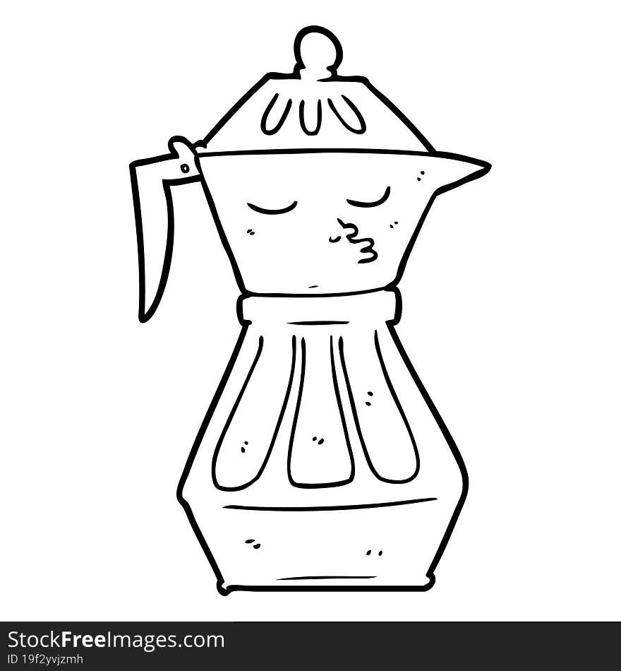 cartoon coffee pot. cartoon coffee pot