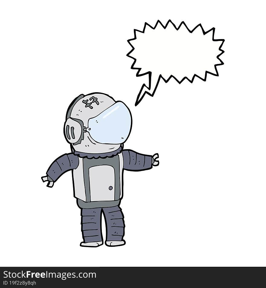 Cartoon Astronaut With Speech Bubble