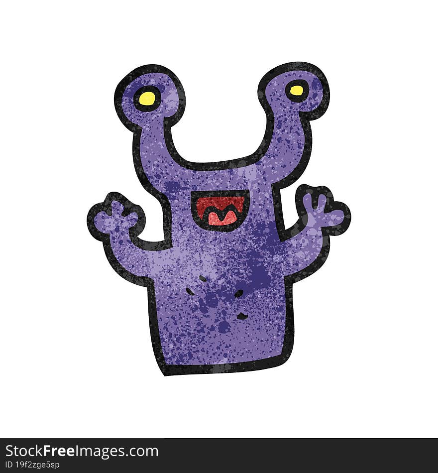 textured cartoon little alien